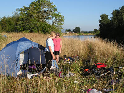 campsite in the field