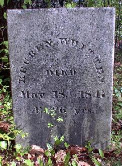 Reuben Whitten's headstone